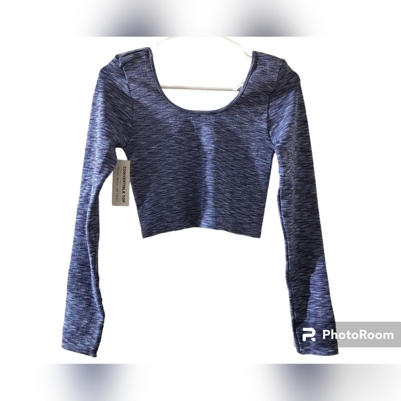 🆕 Aeropostale women's purple scrop top shirt long sleeve size M - Picture 4 of 10